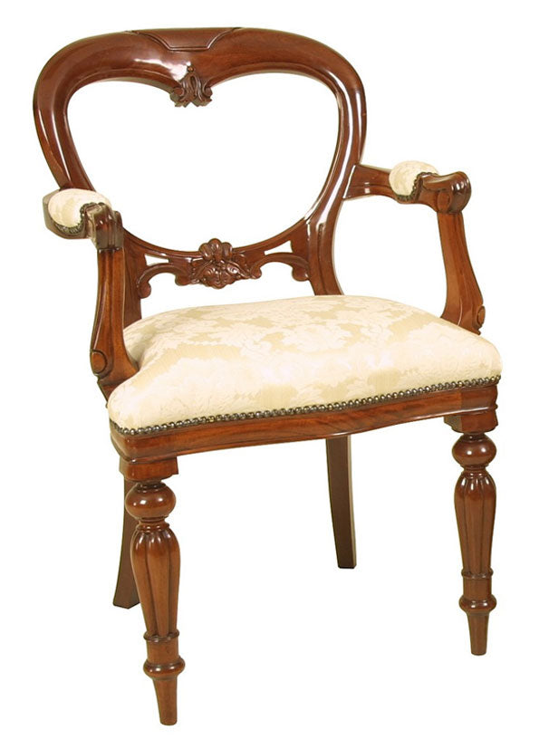 Dutch Carved Top Balloon Back Carver