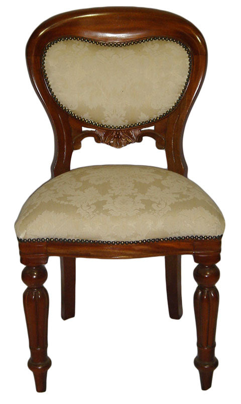 Dutch Plain Upholstered Balloon Back Dining Chair